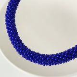 Handmade Glass Bead Tube Bracelet - Cobalt