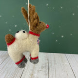 Handmade Felt Reindeer Astronaut Decoration