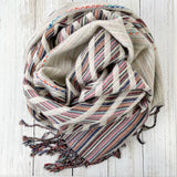 Dana Striped Diagonal Scarf - Pink