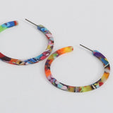 Sophia Hoop Resin Earrings - Multi