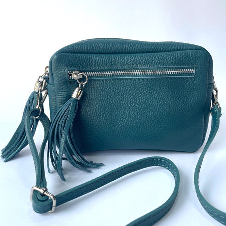 Agnes Tassel Leather Bag - Teal
