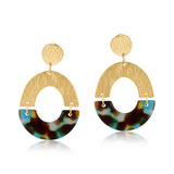 Sophia Half Disc Drop Earrings