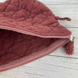 Quilted Cosmetic Bag - Burgundy