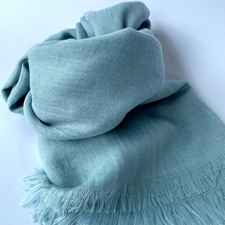 Maisy Cotton Modal Plain Scarf - Duck Egg