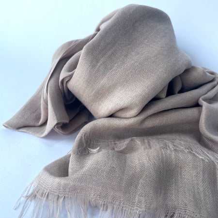 Maisy Cotton Modal Plain Scarf - Mushroom