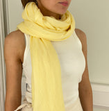 Maisy Cotton Modal Plain Scarf - Vanilla
