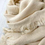 Tana Super Soft Textured Fluffy Scarf - Cream