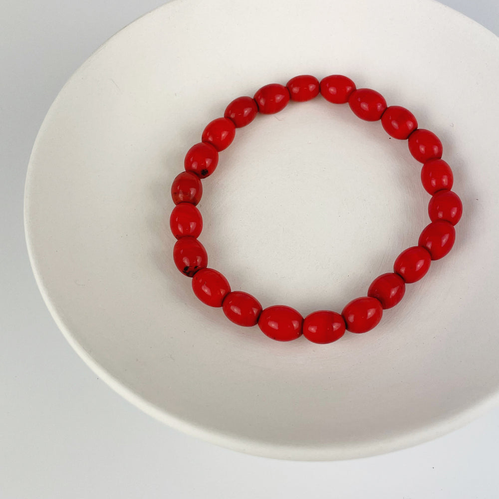 Recycled Glass Bracelet - Red