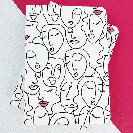 Faces Pocket Lined A6 Notebook