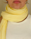 Maisy Cotton Modal Plain Scarf - Vanilla