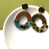 Sophia Half Disc Drop Earrings