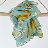 Callie Vibrant Floral Scarf - Turquoise