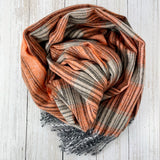 Sienna Soft Two Way Stripe Scarf - Orange