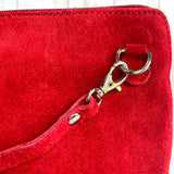 Clara Suede Crossbody Bag - Red