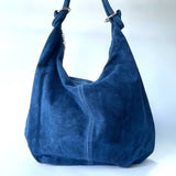 Margot Suede Hobo Bag - Dark Denim