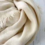 Tana Super Soft Textured Fluffy Scarf - Cream