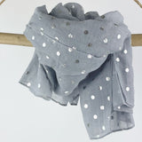 Evie Silver Foil Polka Scarf - Grey