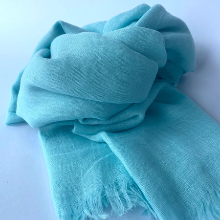 Maisy Cotton Modal Plain Scarf - Baby Blue