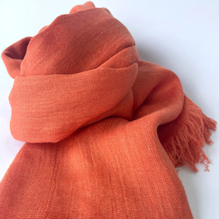 Maisy Cotton Modal Plain Scarf - Tangerine