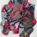 Hallie Autumn Leaves Scarf - Red