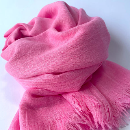 Maisy Cotton Modal Plain Scarf - Pink