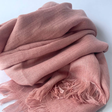 Cotton Modal Plain Scarf - Blush