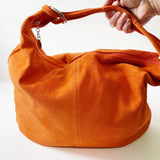 Slouchy Suede Hobo Bag - Orange