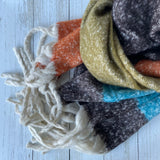 Freya Colour Block Chunky Scarf - Rust