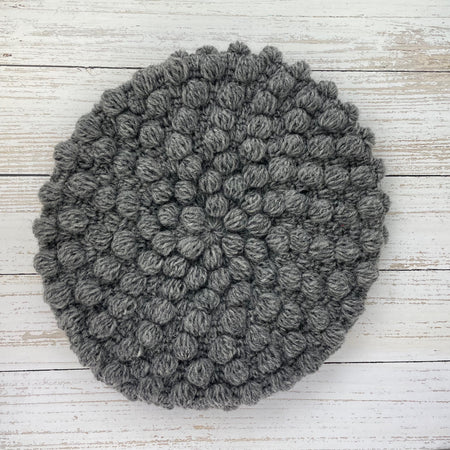 Urjita Bobble Knit Wool Beret Hat - Grey
