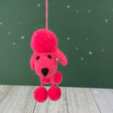 Handmade Felt Pinky Poodle Decoration