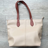 Tara Colour Block Tote - Cream