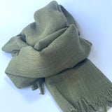 Maisy Cotton Modal Plain Scarf - Khaki