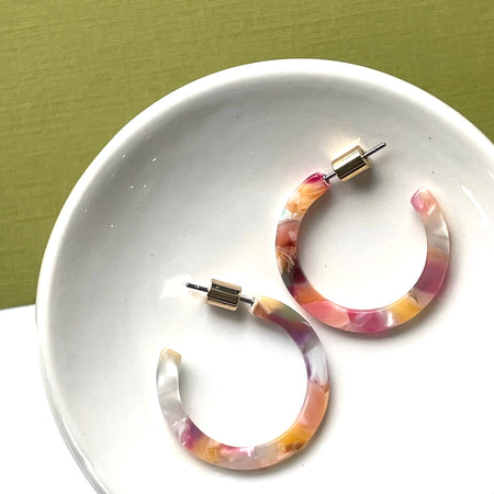 Austin Resin Skinny Earrings - Pink