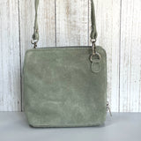 Clara Suede Crossbody Bag - Sage