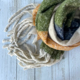 Freya Colour Block Chunky Scarf - Khaki