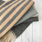 Lily Luxury Block Stripe Scarf - Grey/Taupe