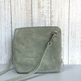 Clara Suede Crossbody Bag - Sage