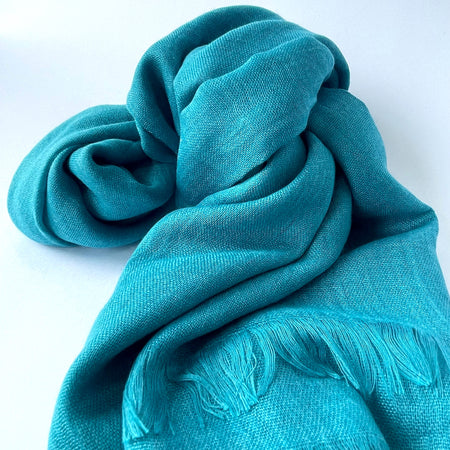 Maisy Cotton Modal Plain Scarf - Cerrulean
