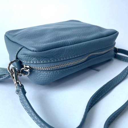 Agnes Tassel Leather Bag - Denim