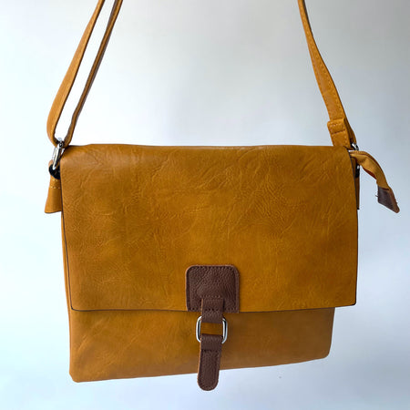 Mabel Satchel Bag - Mustard