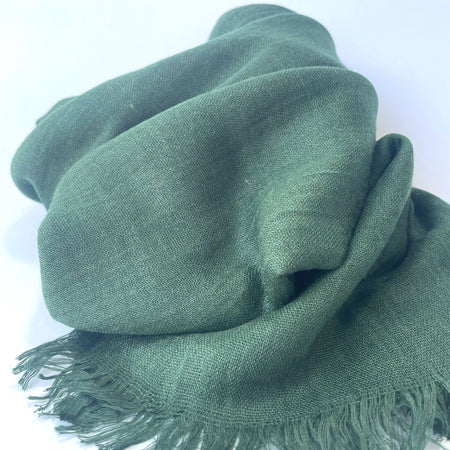 Maisy Cotton Modal Plain Scarf - Forest