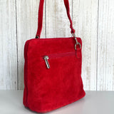 Clara Suede Crossbody Bag - Red