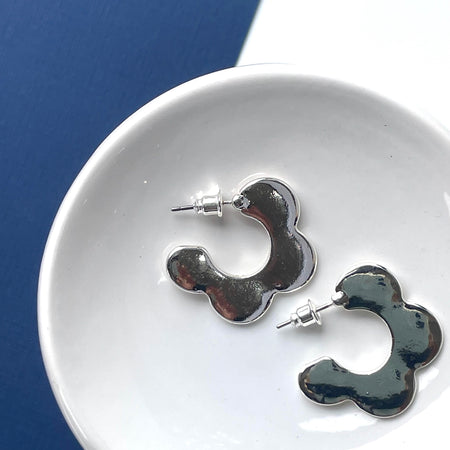 Camille Squiggle Hoop Earrings - Gold/Silver
