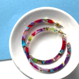 Sophia Hoop Resin Earrings - Multi