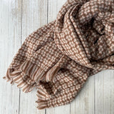Winnie Houndstooth Knitted Scarf - Beige