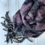 Lena Cosy Leopard Print Scarf - Aubergine