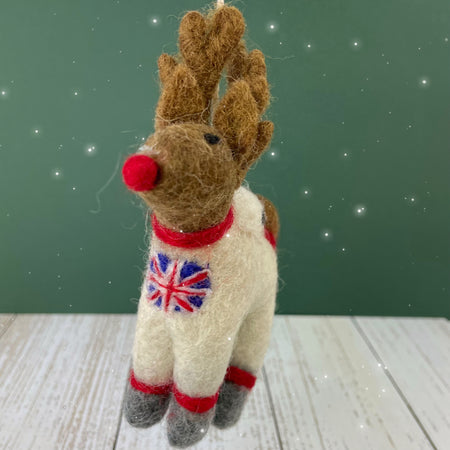 Handmade Felt Reindeer Astronaut Decoration