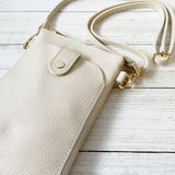 Lucia Leather Phone Bag - Cream
