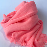 Maisy Cotton Modal Plain Scarf - Coral