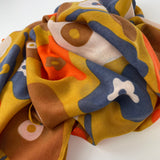 Jilly Paint Splodge Floral Scarf - Orange